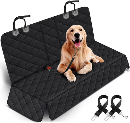 Premium Waterproof Dog Car Seat Cover - Durable Back Seat Protector for Cars, SUVs, and Trucks (53” Width) - Fits Middle Armrest - Black
