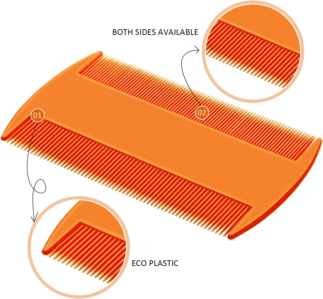 6 Pack Flea Comb Pet,White, Yellow, Green, Purple, Orange, Dark Blue | Stainless Steel Rounded Teeth, Double Sided Design, Lice Remover, Tear Stain Tool, Dematting Brush for Cats Dogs Grooming