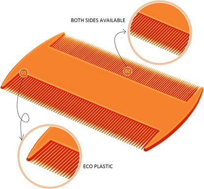 6 Pack Flea Comb Pet,White, Yellow, Green, Purple, Orange, Dark Blue | Stainless Steel Rounded Teeth, Double Sided Design, Lice Remover, Tear Stain Tool, Dematting Brush for Cats Dogs Grooming