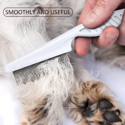 6 Pack Flea Comb Pet,White, Yellow, Green, Purple, Orange, Dark Blue | Stainless Steel Rounded Teeth, Double Sided Design, Lice Remover, Tear Stain Tool, Dematting Brush for Cats Dogs Grooming